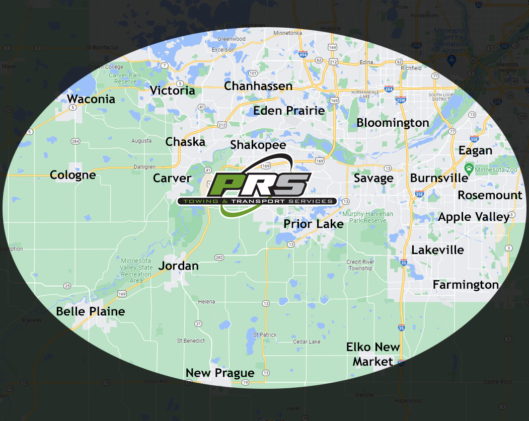 Contact PRS Towing today, your local vehicle towing, vehicle transport and vehicle recovery services for cars, trucks, automobiles, and other light duty vehicles in the southern Twin Cities metro suburbs and surrounding areas.